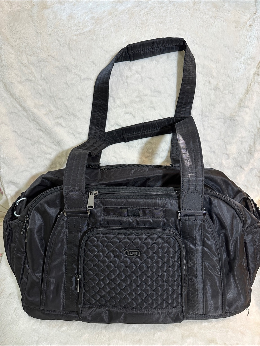 Lug Propeller Quilted Front Black Duffel Bag